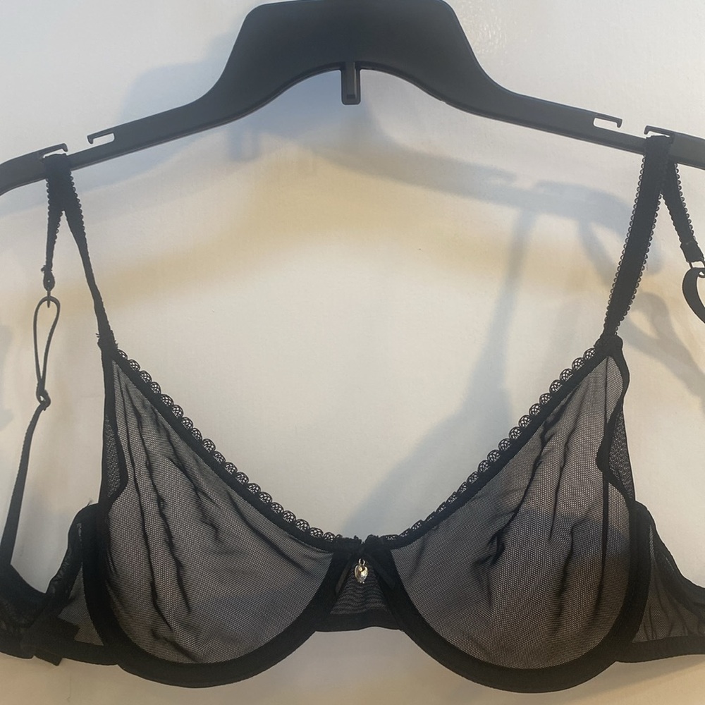 Black Sheer Lace Bra and Panties Set